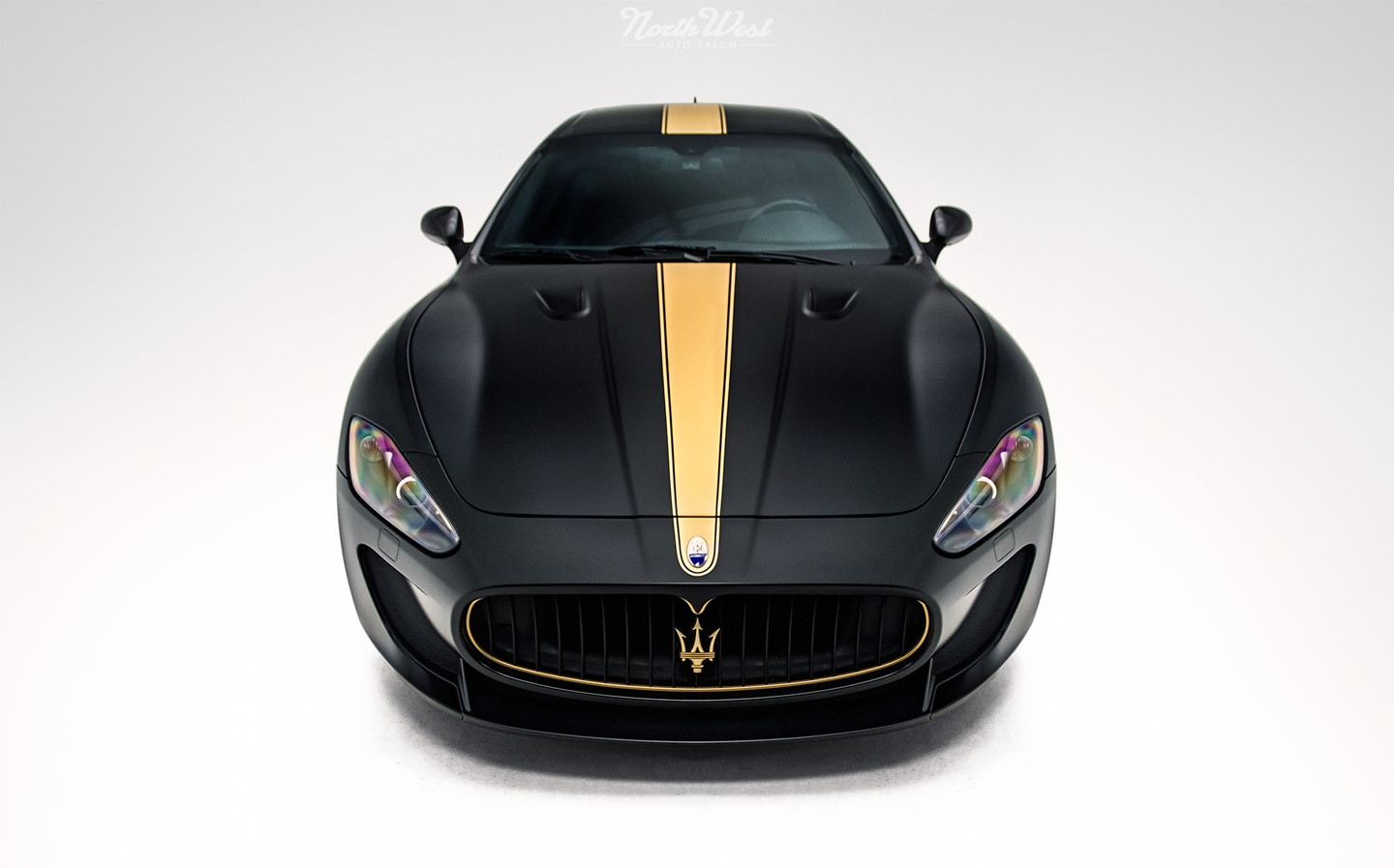 Maserati wrapped in 1080 Matte Deep Black vinyl