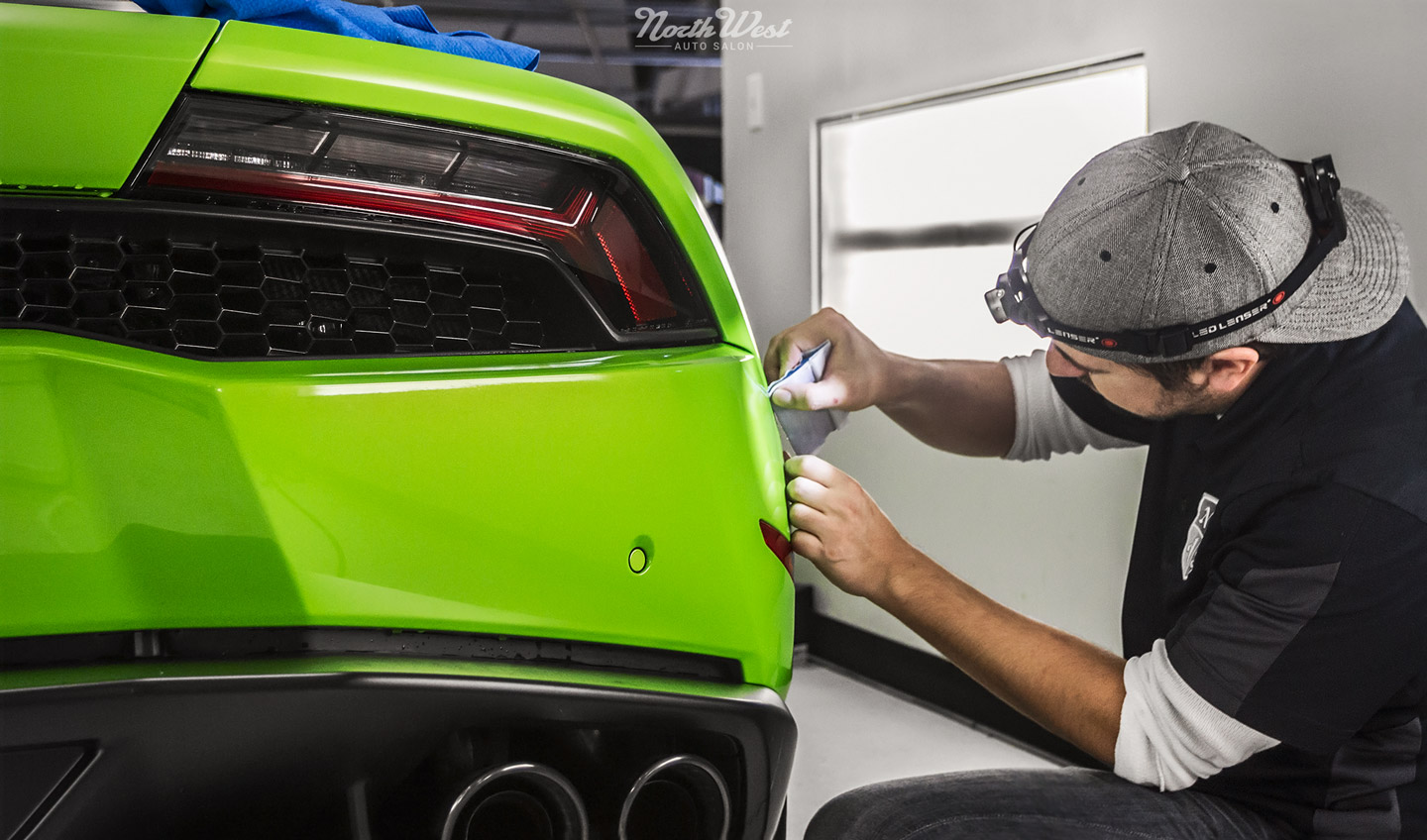 Installing XPEL Stealth on a Verde Mantis Lamborghini Huracan in Seattle