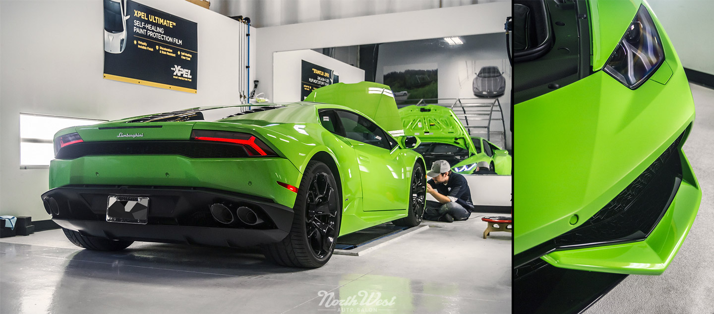 Installing XPEL Stealth on a Verde Mantis Lamborghini Huracan in Seattle