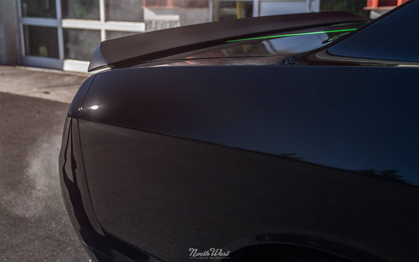 Dodge-Challenger-SRT-Hellcat-new-car-detail-ceramic-pro-custom-neon-green-stripes-paint-outside
