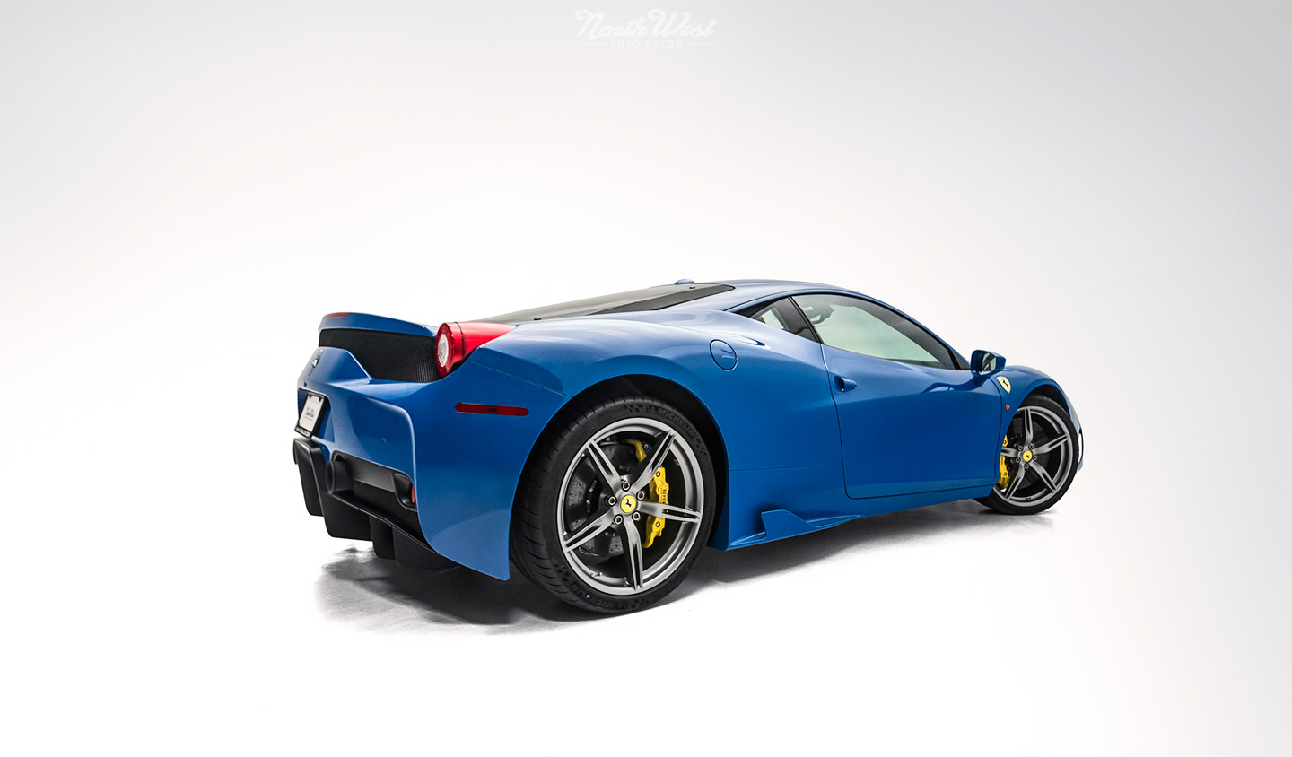 Azzurro-Dino-Ferrari-458-Speciale-XPEL-Ultimate-paint-protection-studio-rear-qtr-s
