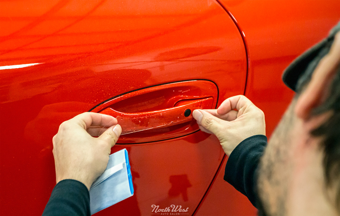 Porsche-Lava-Orange-991-911-C4-GTS-new-car-detail-XPEL-Utimate-install-custom-patterns