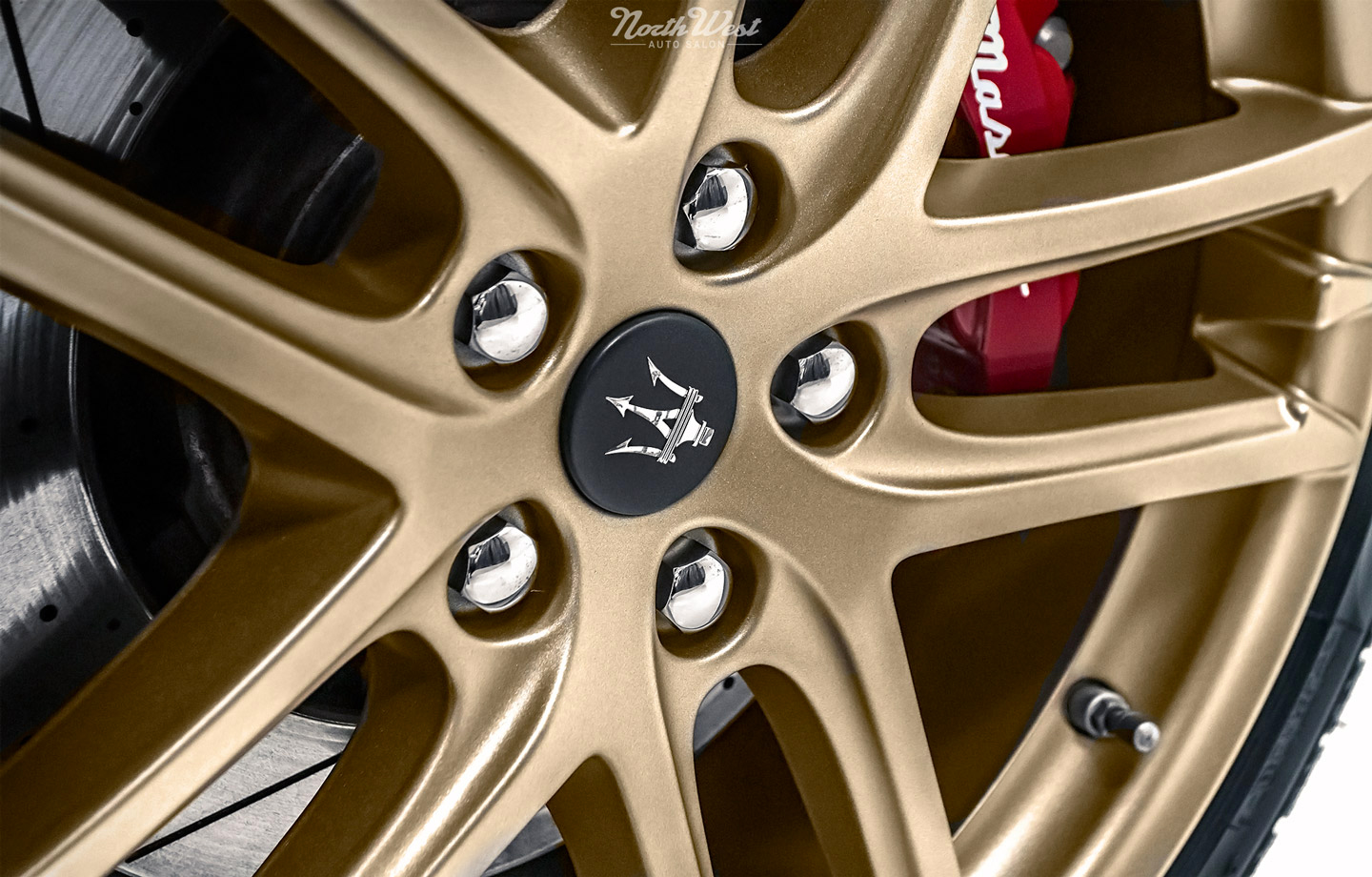 Maserati-Gran-Turismo-MC-SportLine-XPEL-STEALTH-Satin-Gold-Powdercoated-Wheels