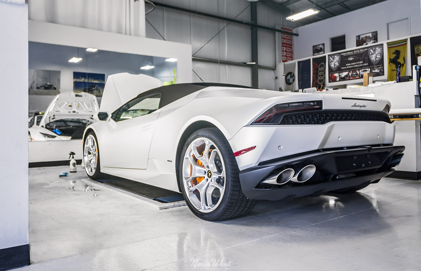 Lamborghini-Huracan-Spyder-XPEL-Stealth-paint-protection-installation-bay