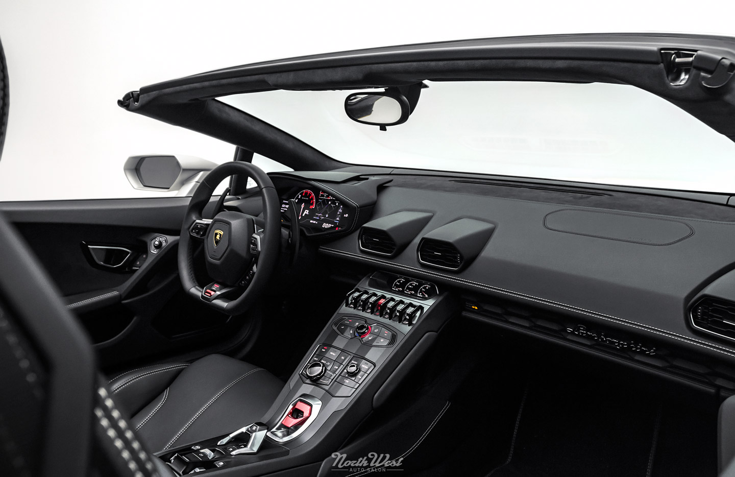 Lamborghini-Huracan-Spyder-XPEL-Stealth-wrap-Ceramic-Pro-Textile-soft-top-protection-prestige-window-tint-studio-interior