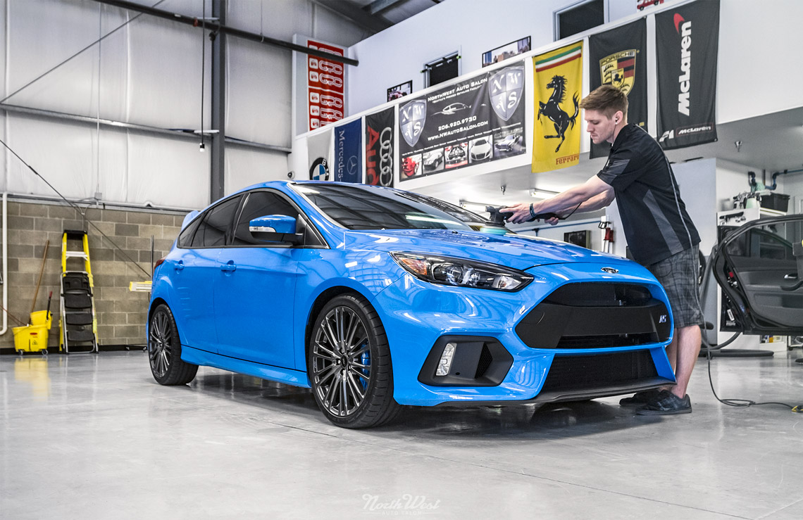 Ford-Focus-RS-new-car-detail-xpel-paint-protection-spectra-photosync-window-tint-buff-polish-wax-nw