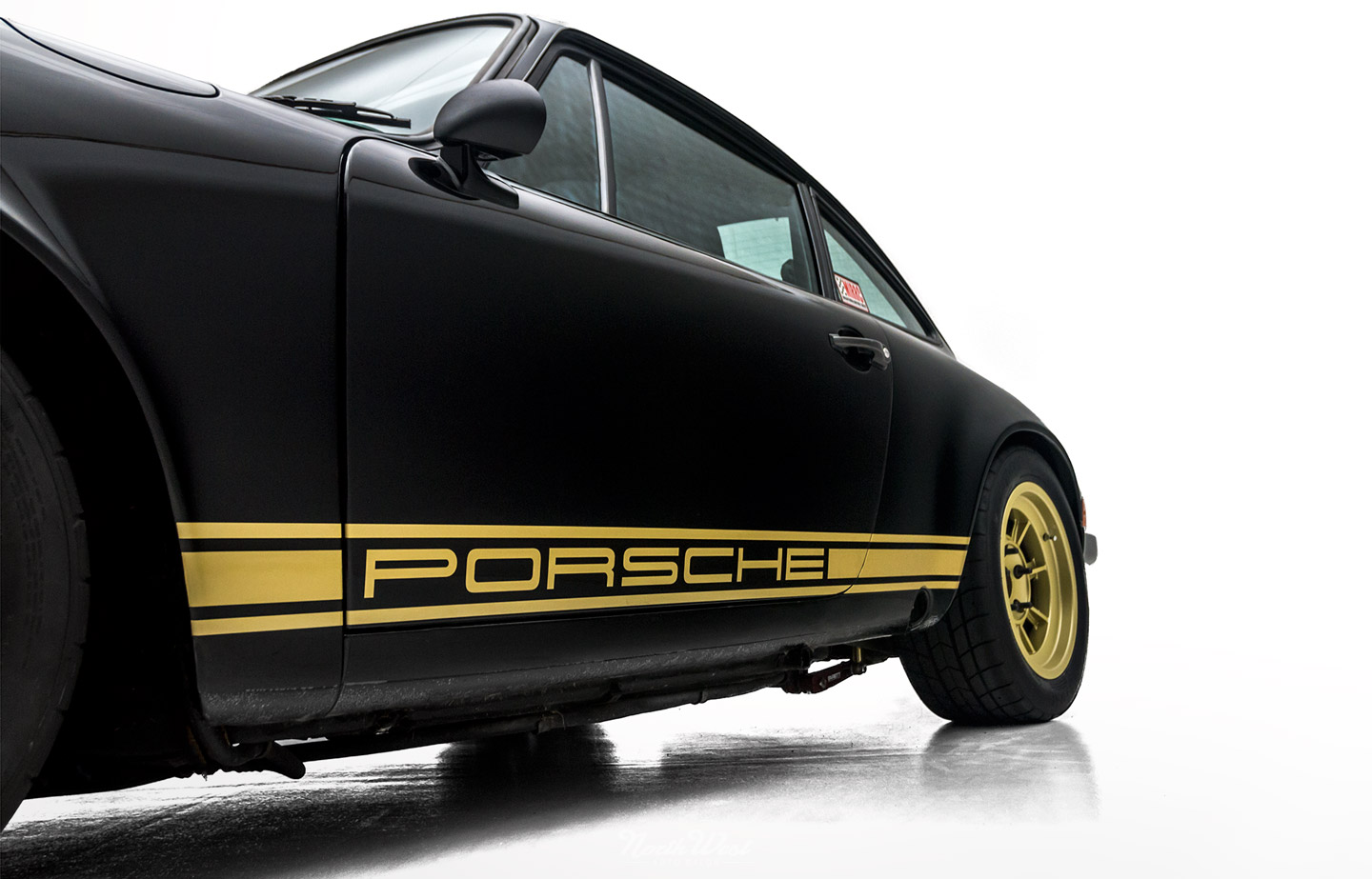 Backdated Porsche 911 gets Detailed & New Gold Vinyl Side Stripes |  NorthWest Auto Salon